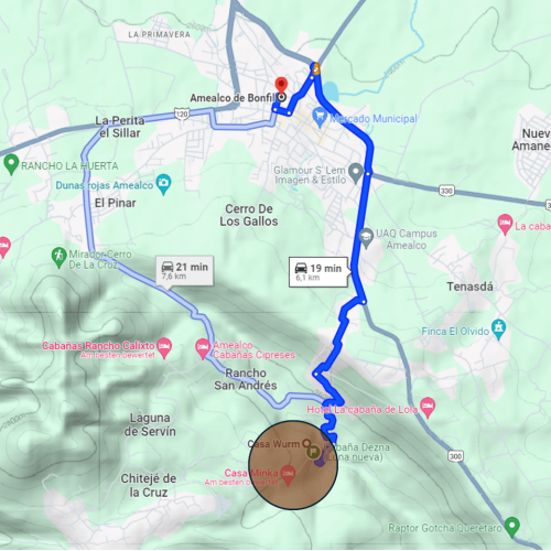 ubicacion cabanas amealco